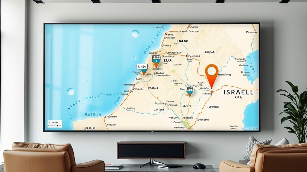 מפת ישראל עם מיקומי צימרים לפי שעה בכל הארץ